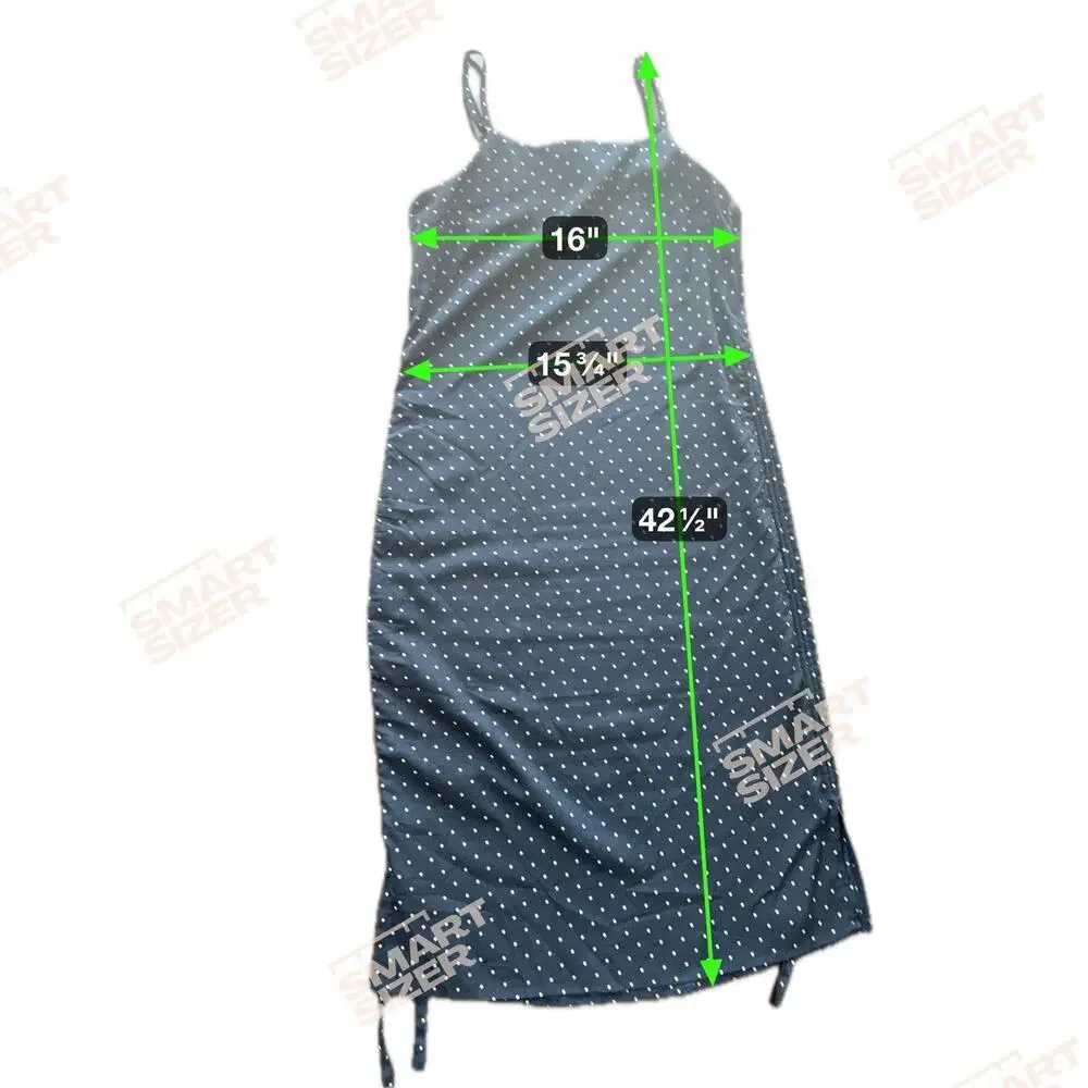J.O.A. Just One Answer Navy Polkadot Convertible Dress Adjustable Side‎ Ruched S - Picture 12 of 12